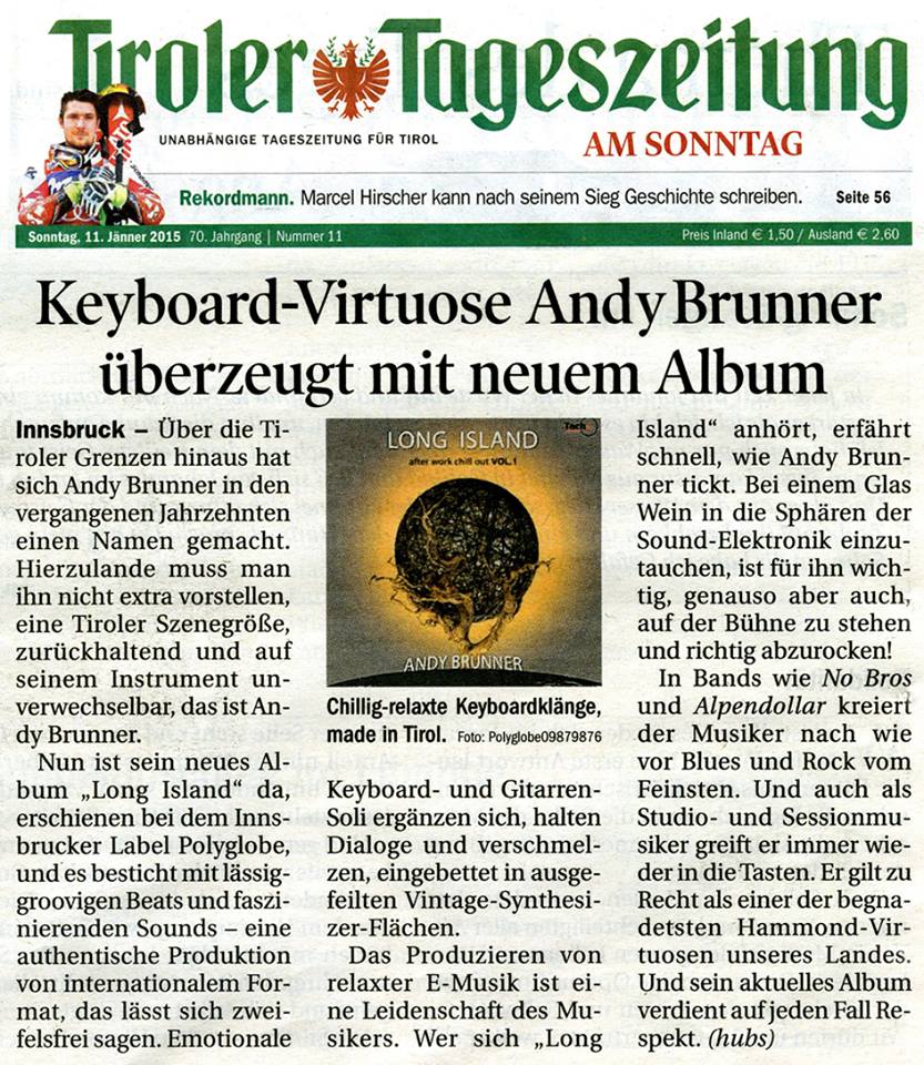 Andy Brunner - Solo CD Jan 2015 Presseartikel TT